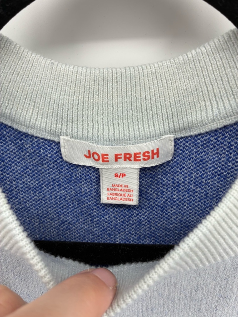 Joe Fresh Blue & Light Gray Fair Isle Crewneck Sweater - Picture 2 of 8